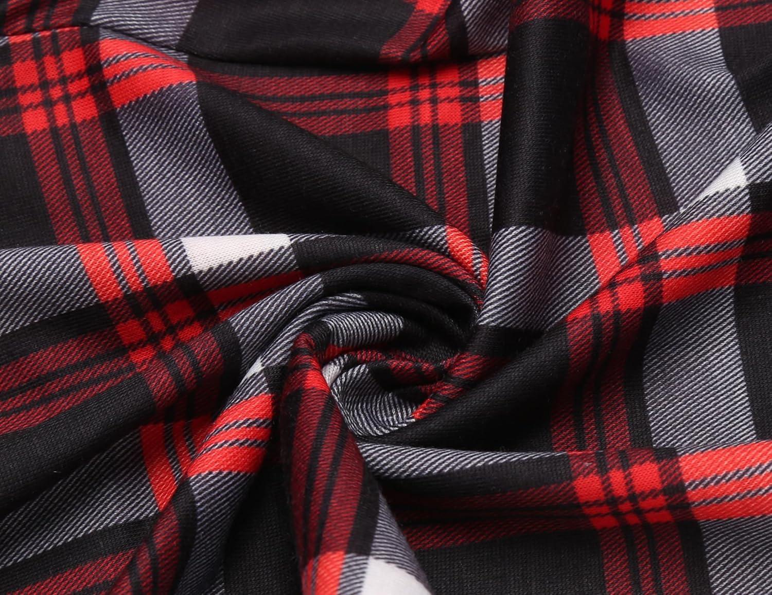 imageArshiner Boys Pajama Pants Long Sleep Plaid Pants Soft Lounge Pj Bottoms with PocketsRed White Plaid