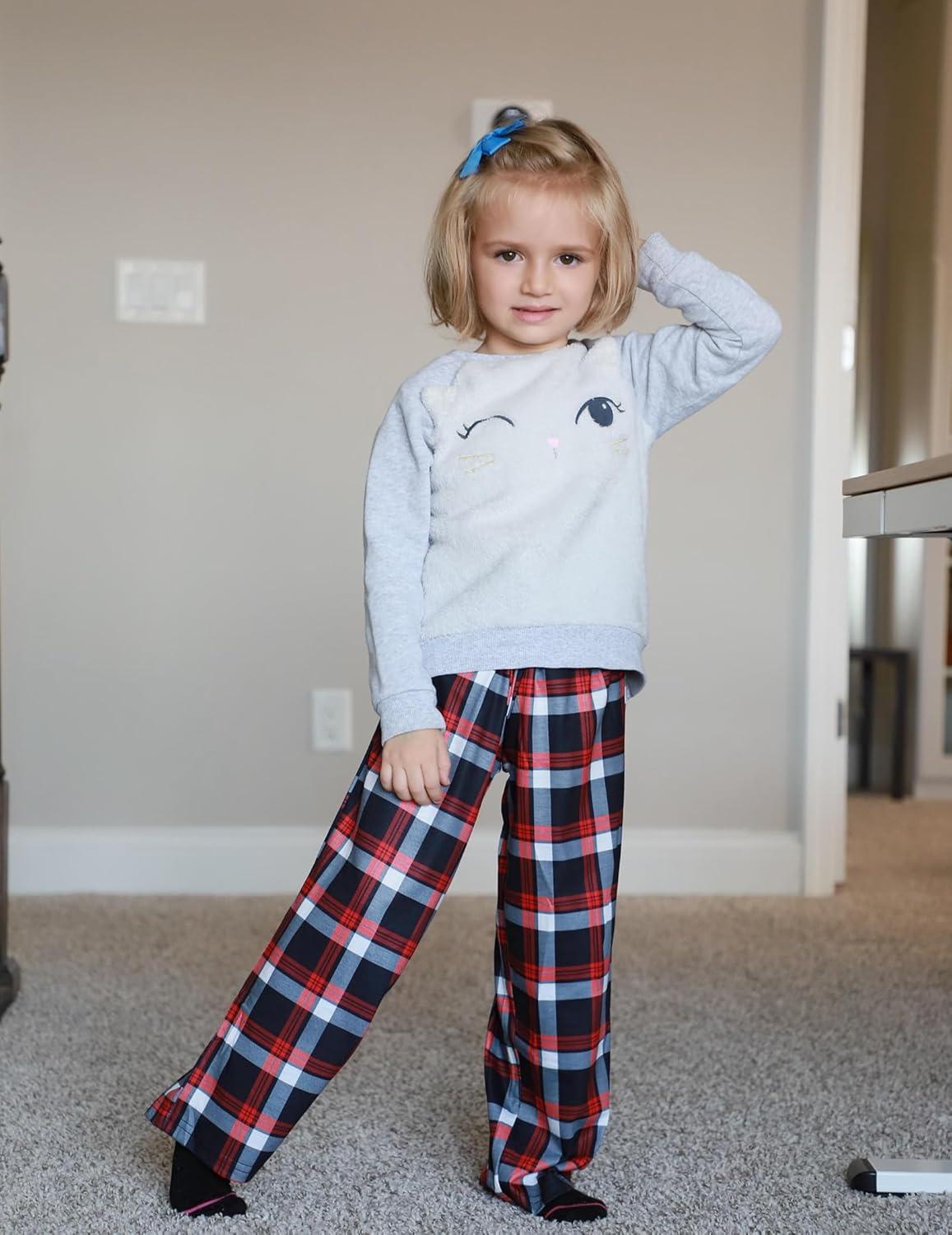 imageArshiner Boys Pajama Pants Long Sleep Plaid Pants Soft Lounge Pj Bottoms with PocketsRed White Plaid