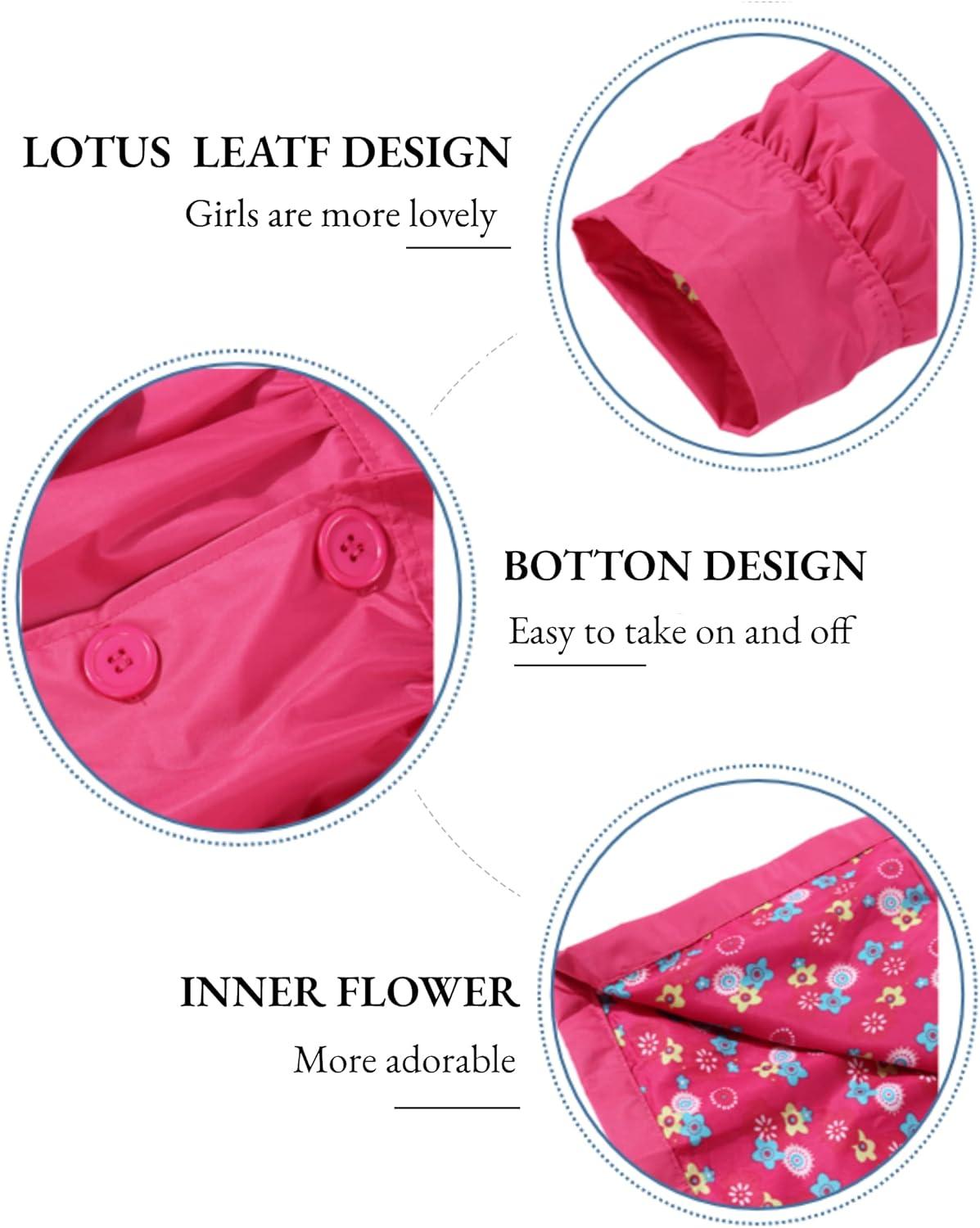 imageArshiner Girl Kid Flower Waterproof Hooded Coat Jacket Outwear Raincoat