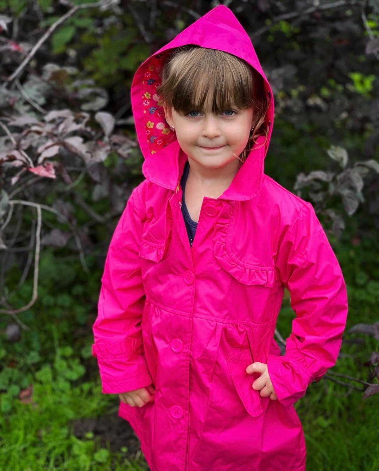 imageArshiner Girl Kid Flower Waterproof Hooded Coat Jacket Outwear Raincoat