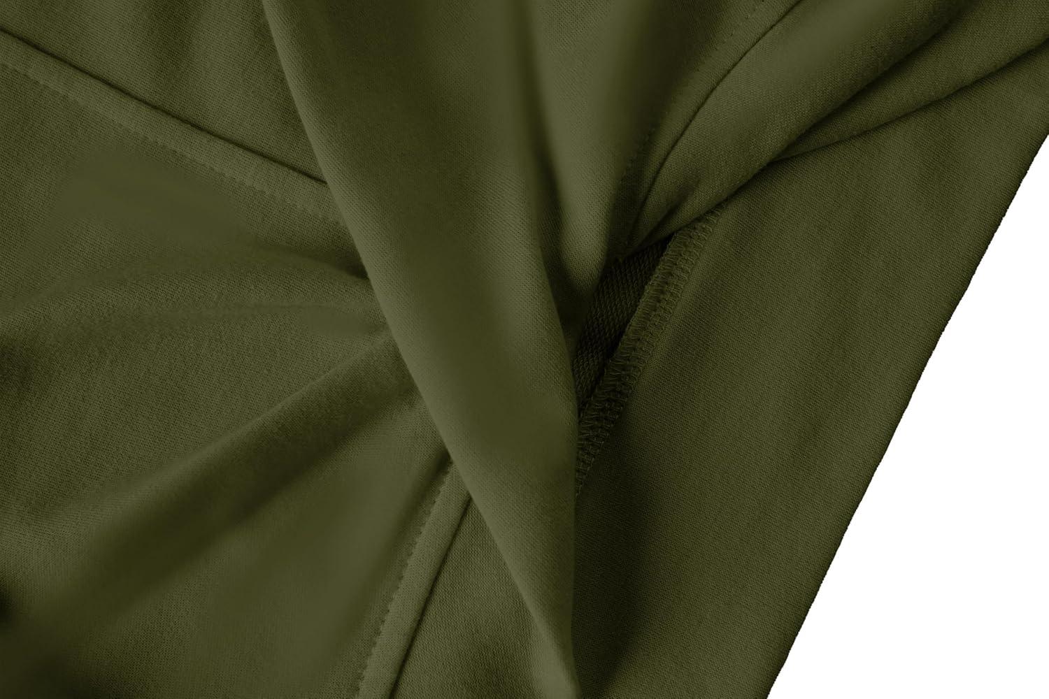 imageArshiner Girls 2 Piece Outfits Sweatsuit Set Twist Front Sweatshirt Wide Leg Sweatpants Tracksuit with PocketsArmy Green