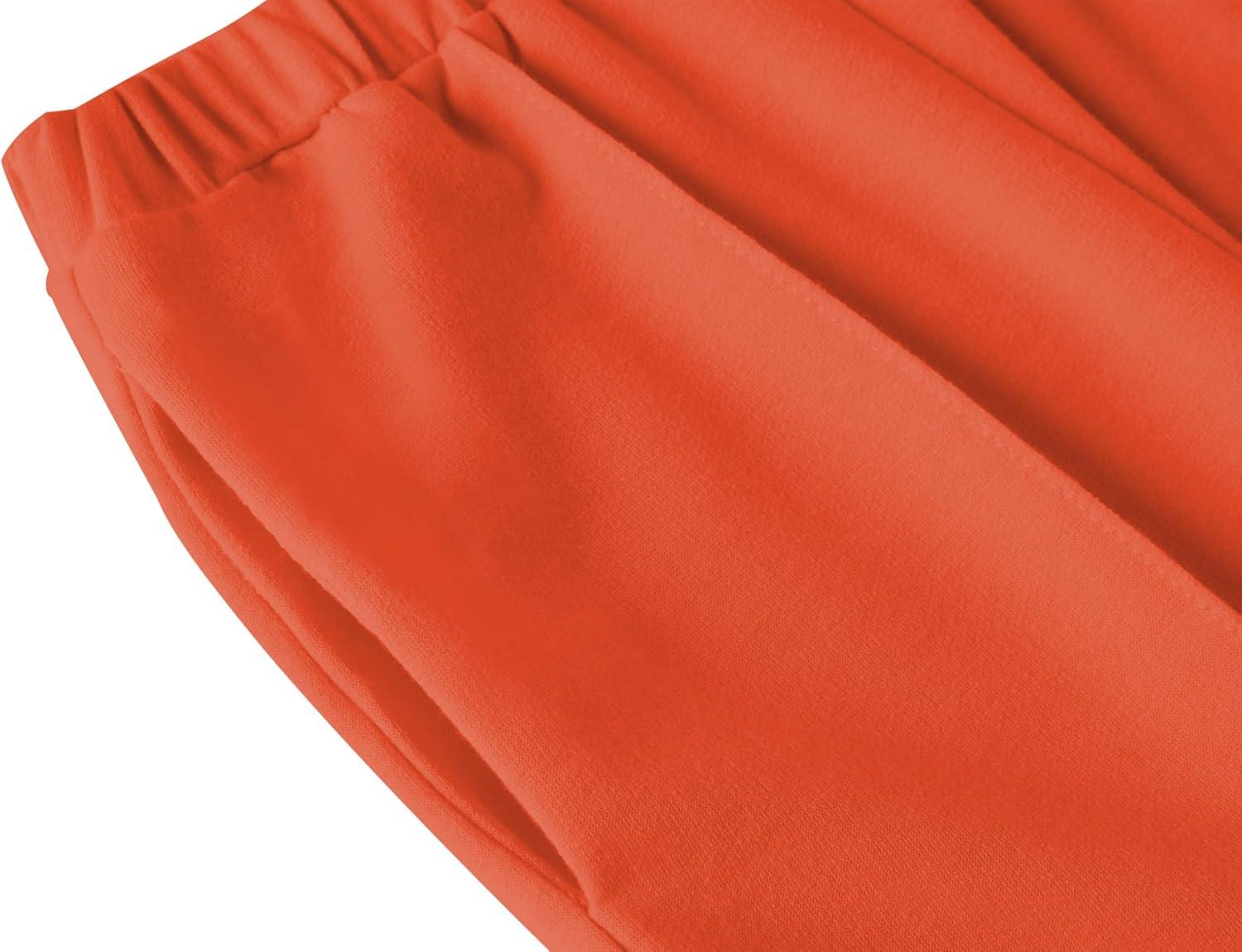 imageArshiner Girls 2 Piece Outfits Sweatsuit Set Twist Front Sweatshirt Wide Leg Sweatpants Tracksuit with PocketsOrange
