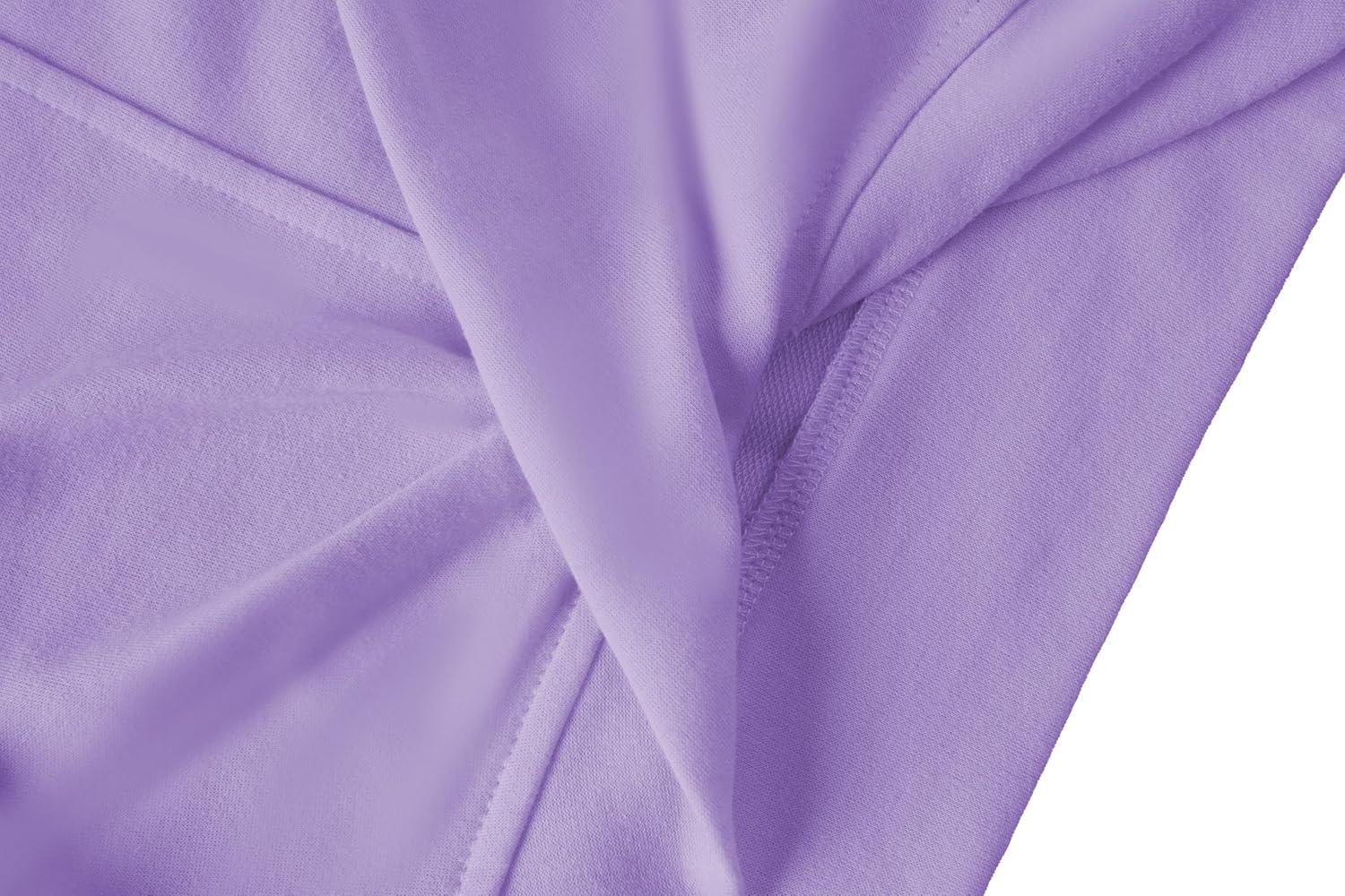 imageArshiner Girls 2 Piece Outfits Sweatsuit Set Twist Front Sweatshirt Wide Leg Sweatpants Tracksuit with PocketsPurple