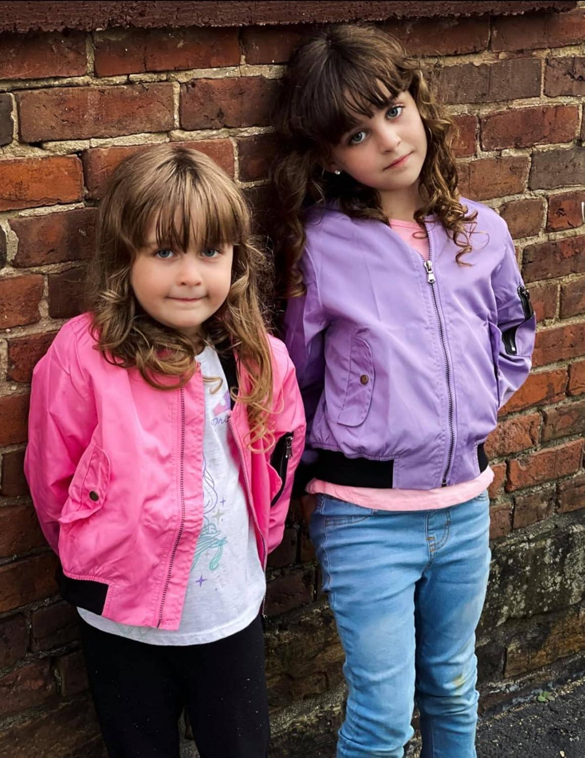imageArshiner Girls Bomber Jacket Casual Coat Zip Up Outerwear with Pockets for 412 YearsPurple