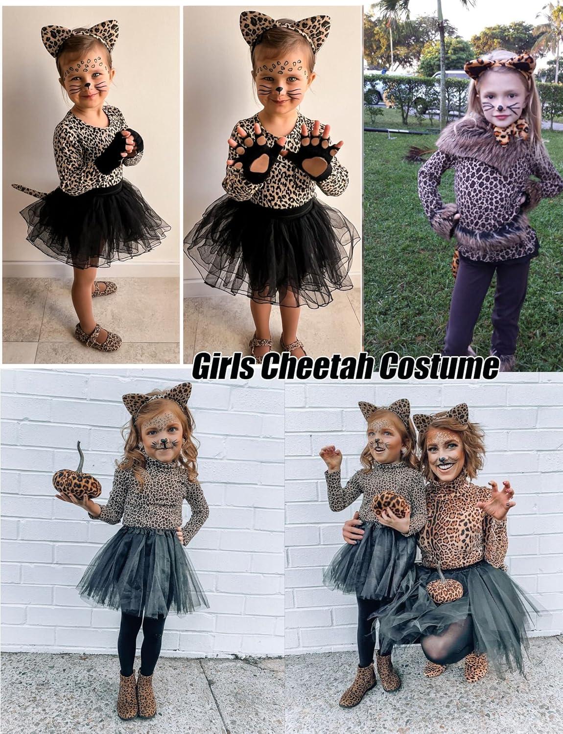 imageArshiner Girls Clothes 2 Piece Fall Outfits Slim Long Sleeve Shirt and Leggings Set Kids Thermal Underwear setsLeopard