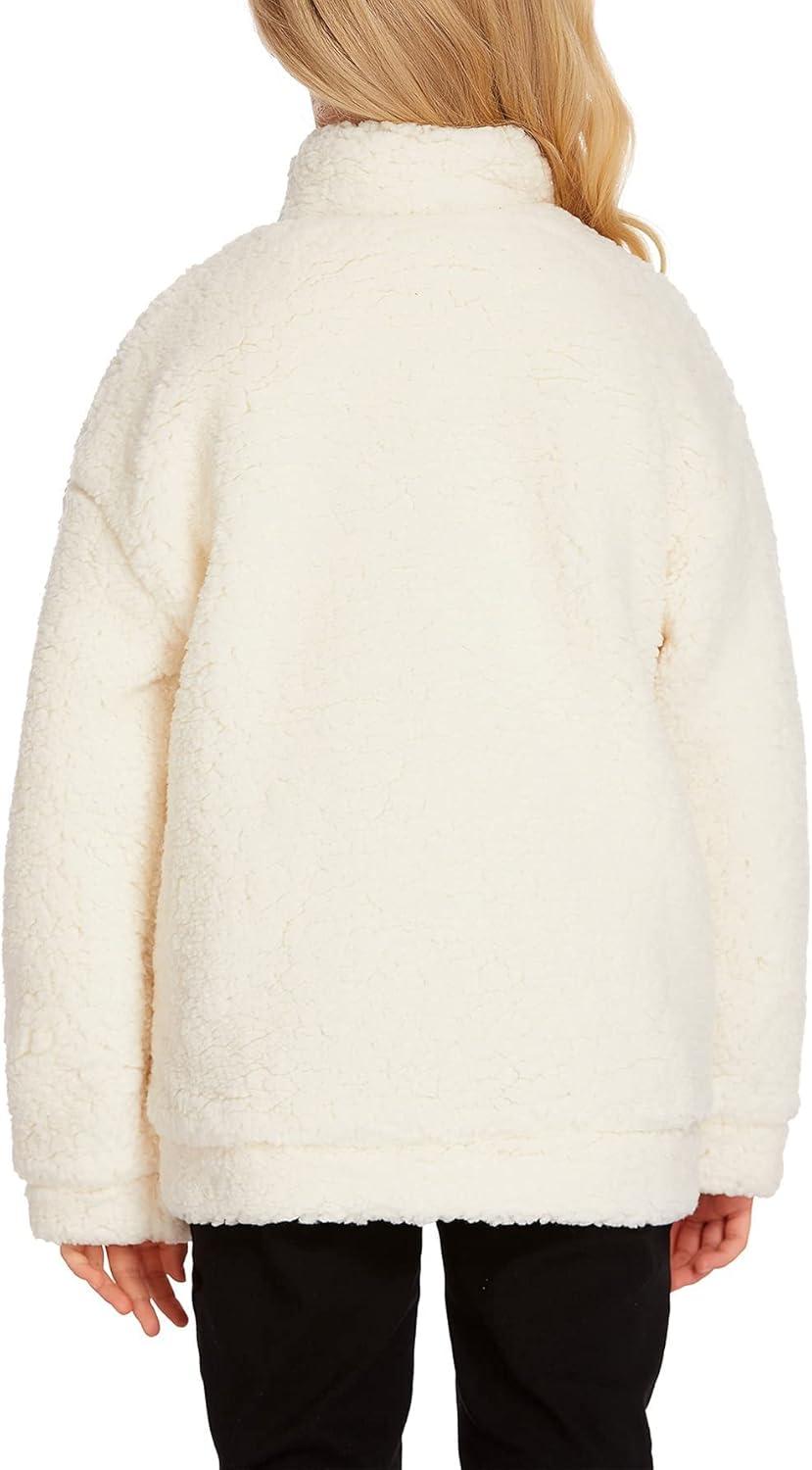 imageArshiner Girls Full Zip Fleece Jacket Sherpa Outwear Coat Fall Winter for 412YBeige