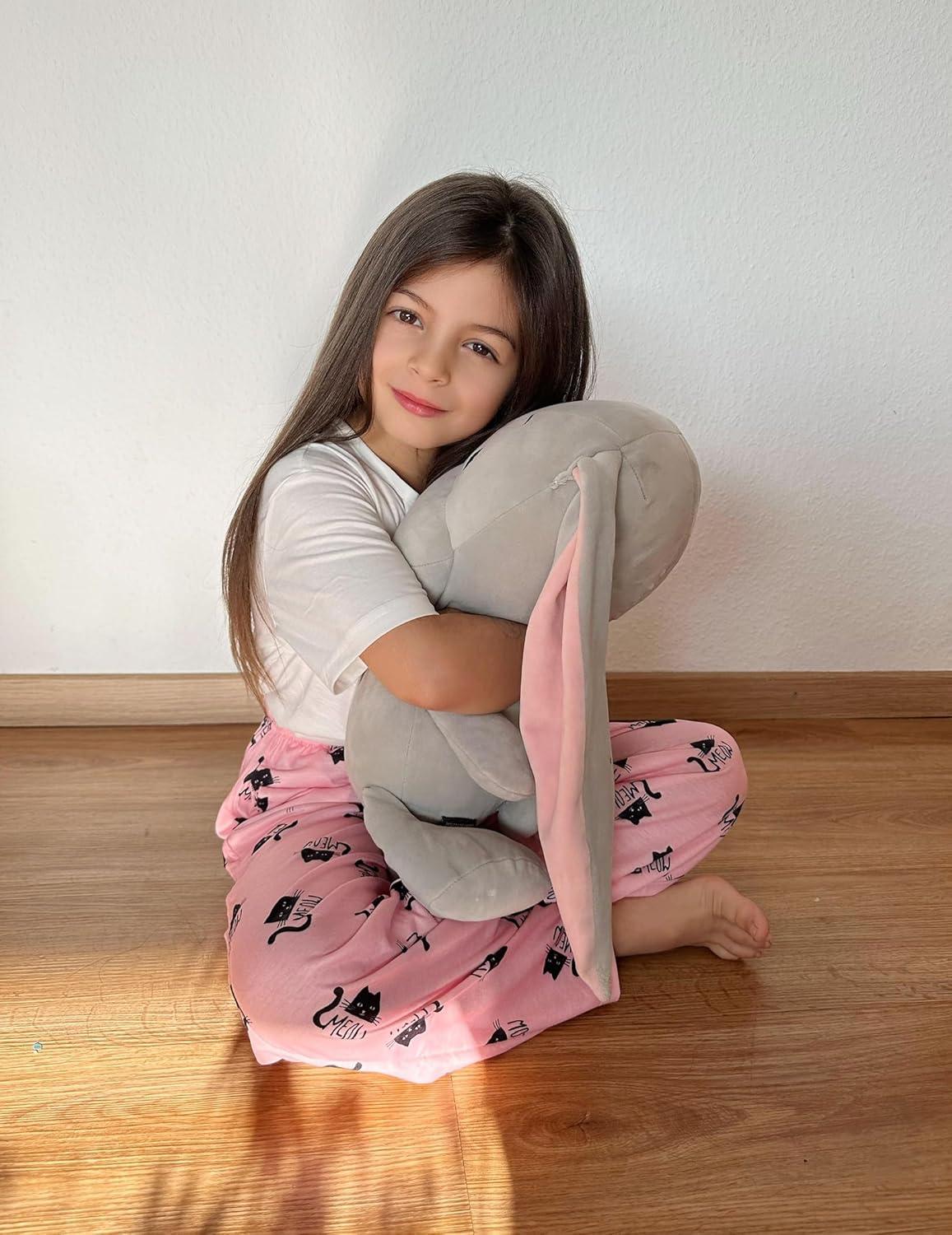 imageArshiner Girls Pajama Set 3 Piece Short Sleeve Sleepwear Summer Soft Cute Pjs OutfitsCat
