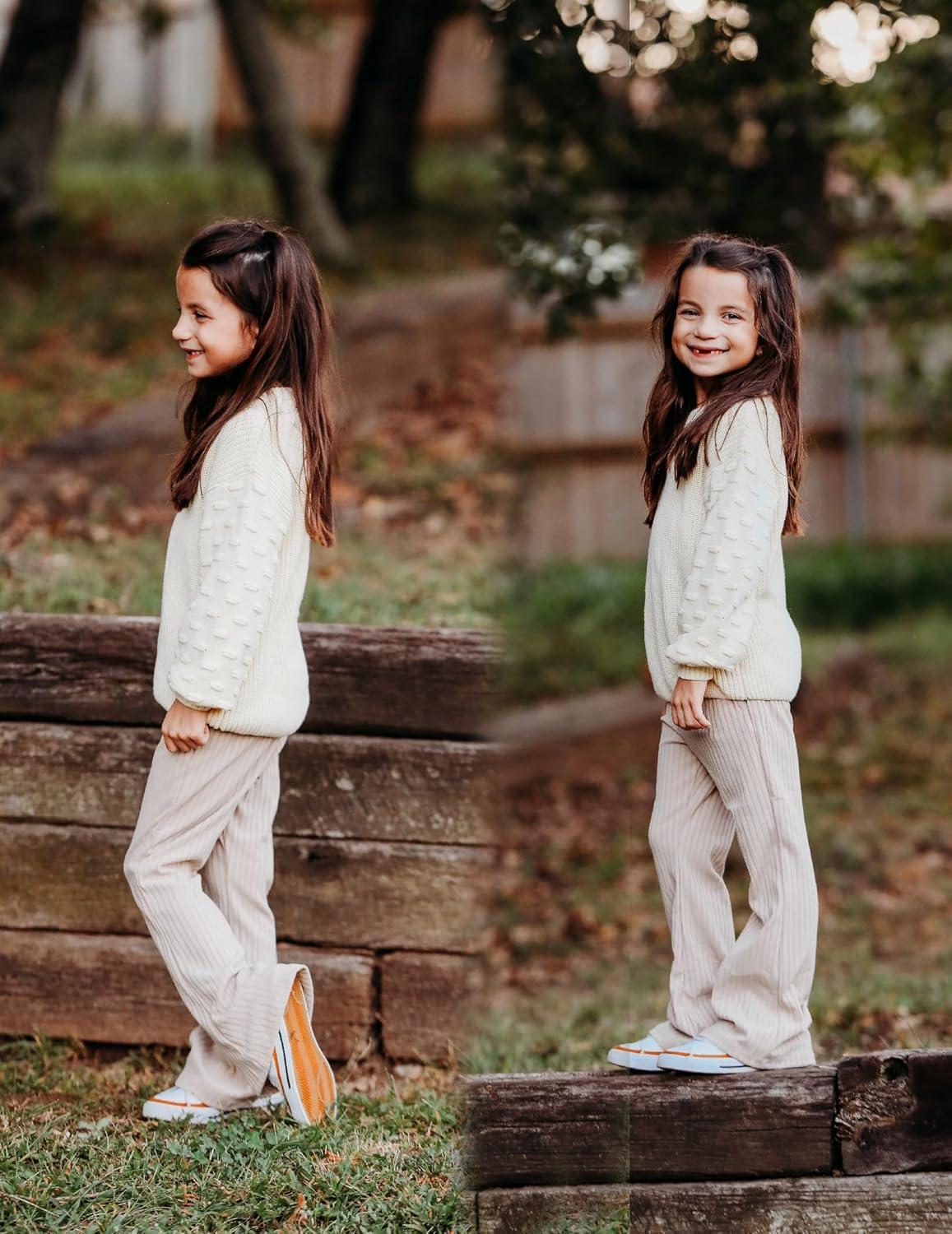 imageArshiner Girls Print Flare Leggings Kids Elastic High Waisted Bell Bottoms Yoga Pants with PocketsMoon Gray