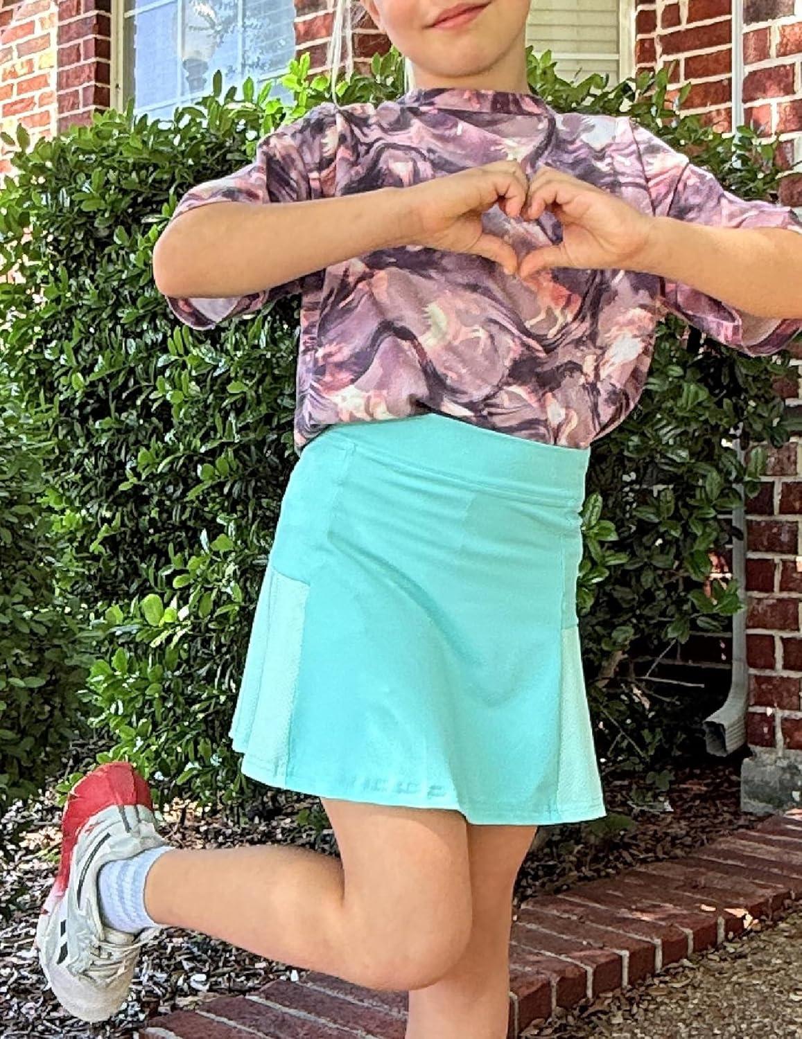 imageArshiner Girls Sport Skirts with Shorts Athletic Pleated Skort Colorful Performance SkortsMint Green