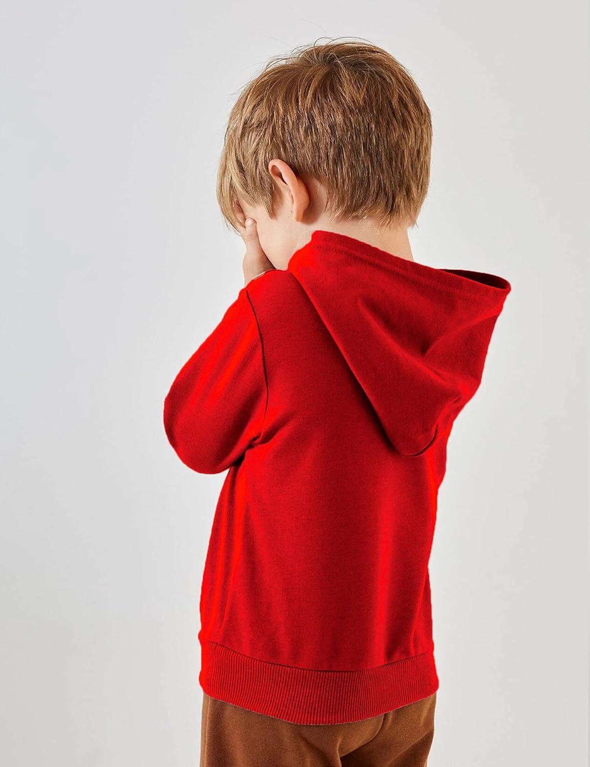 imageArshiner Kids Unisex Athletic Red Hooded Sweatshirt Casual Hoodie for Boys and Girls Size 1112