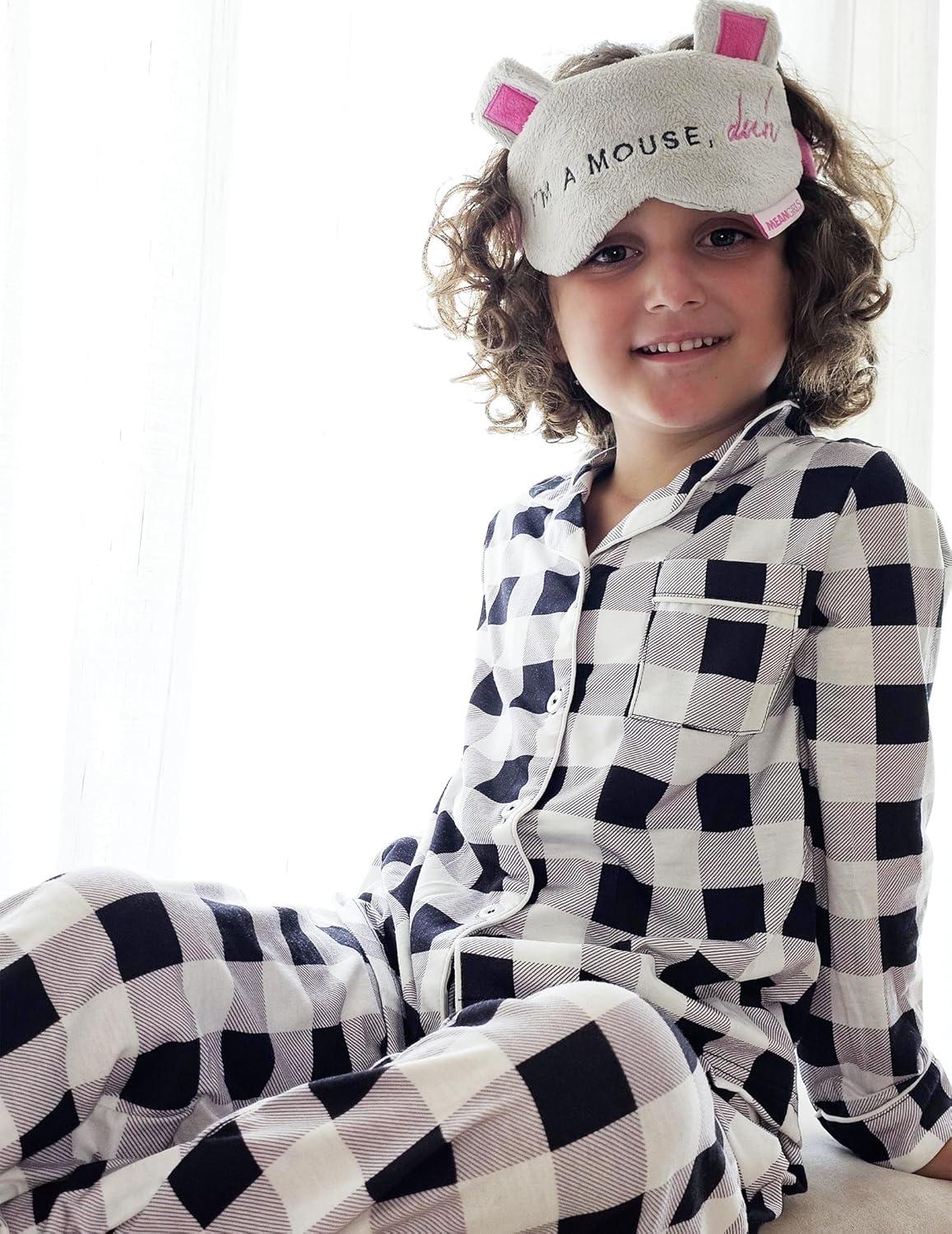 imageArshiner Pajamas Set for Girls Plaid Long Sleeve Lounge Set Button Down Pj SetsBlack White Plaid