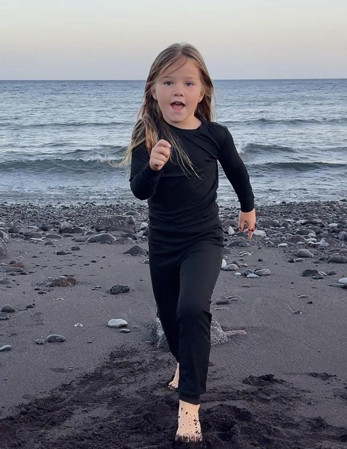 imageArshiner Pajamas for Girls Long Sleeve Pants Sets Snug fit 2 Piece Pjs Set Soft SleepwearBlack
