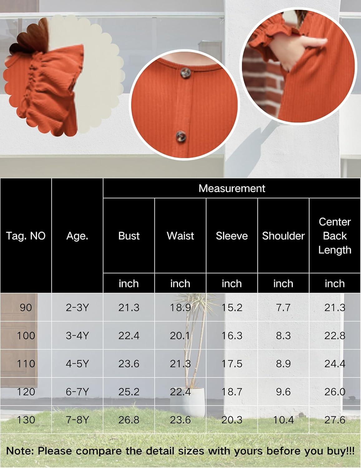 imageArshiner Toddler Fall Winter Sweater Dress Ruffle Long Sleeve Ribbed Knit Button Down Casual Dresses with PocketsLight Blue