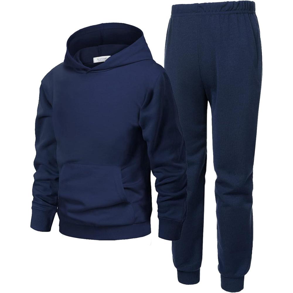 imageArshiner 2 Piece Outfit Boys Pullover Hoodies Sweatshirt Suit For Kids Tracksuit SetA Navy Blue