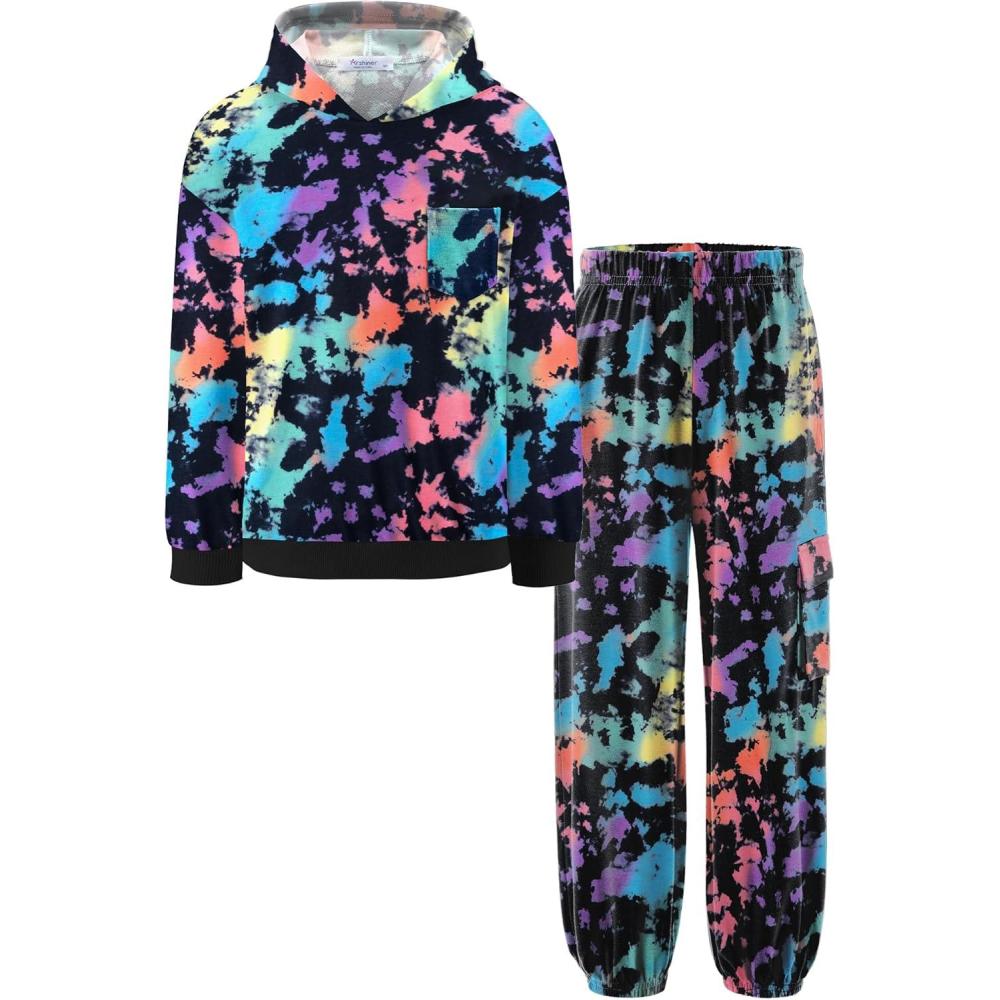 imageArshiner Boys Clothes Long Sleeve Hoodie and Pants Outfit Set 2 Piece Sweatsuits for Fall Winter 614YBlack Multicolor