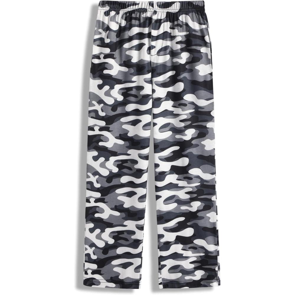 imageArshiner Boys Pajama Pants Long Plaid PJ Bottoms Boys Sleepwear Lounge Pants with Pockets 614 YearsCamo