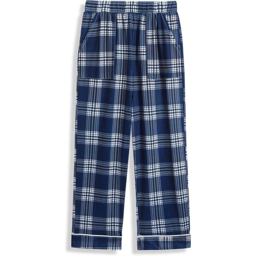 imageArshiner Boys Pajama Pants Soft Long PJ Bottoms Plaid Lounge Pants for Boys 614 YearsBlue Green Plaid