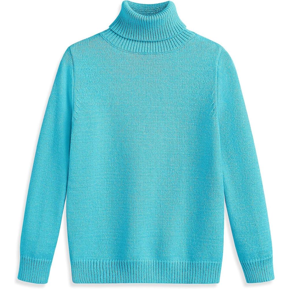 imageArshiner Boys Ribbed Turtleneck Cable Knitted Sweater Slim Fit Pullover Sweater for Kids 413 YearsJersey Knitceramic Green