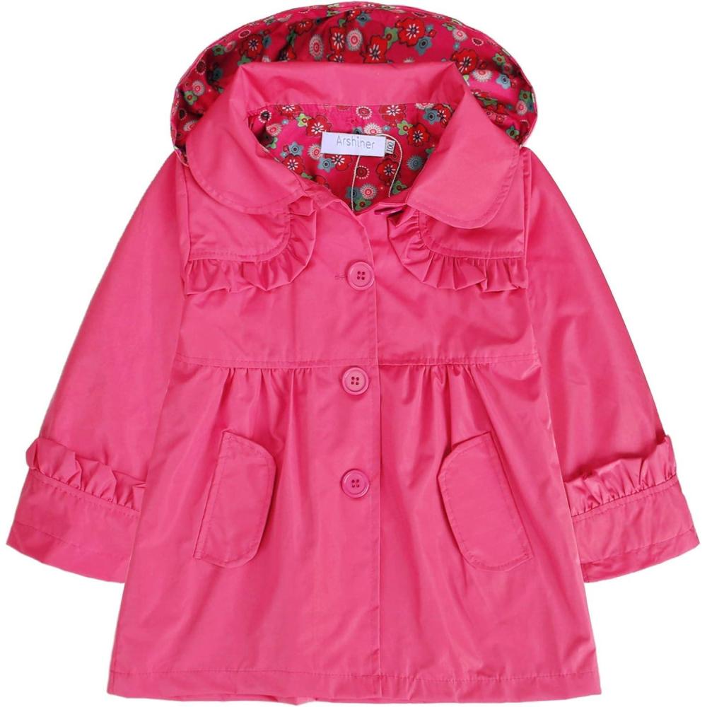 imageArshiner Girl Kid Flower Waterproof Hooded Coat Jacket Outwear Raincoat
