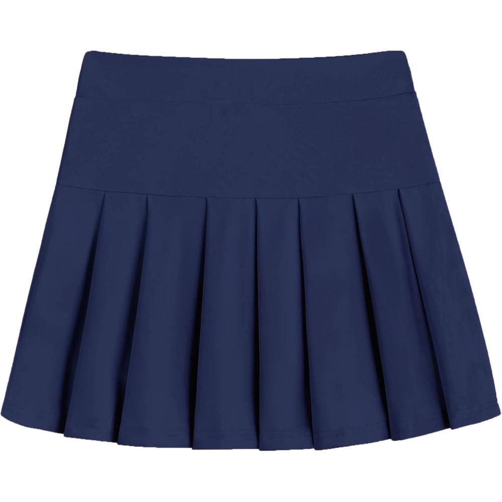 imageArshiner Girls Tennis Skirts with Shorts Athletic Pleated Skirt Workout Performance Skorts with Pockets for Kids 413YNavy Blue