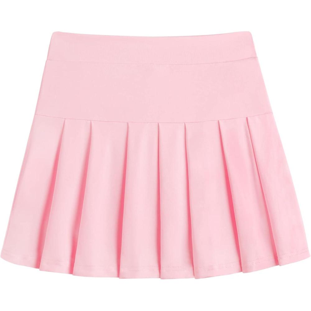 imageArshiner Girls Tennis Skirts with Shorts Athletic Pleated Skirt Workout Performance Skorts with Pockets for Kids 413YPink