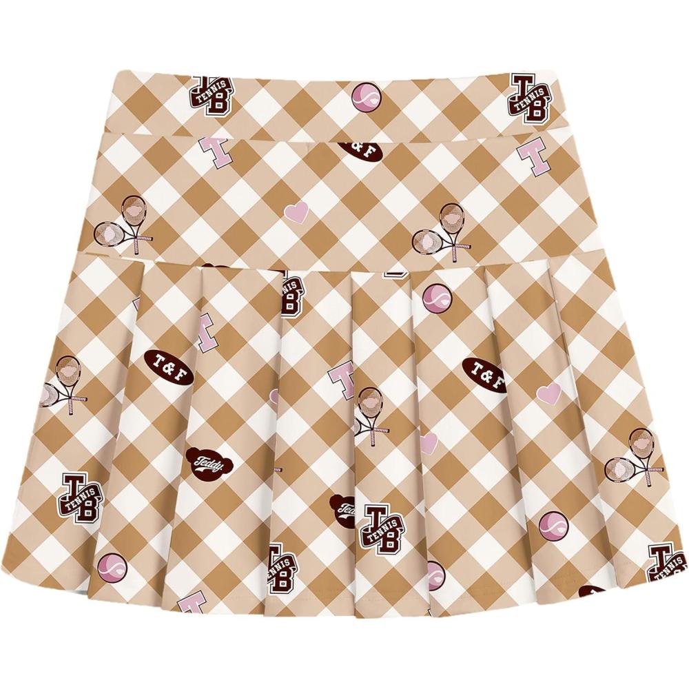 imageArshiner Girls Tennis Skirts with Shorts Athletic Pleated Skirt Workout Performance Skorts with Pockets for Kids 413YTeddyfriends