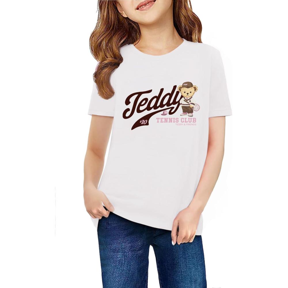 imageArshiner Girls Unicorn Shirts Short Sleeve Flip Sequin TShirt TopsTeddy Bear 2