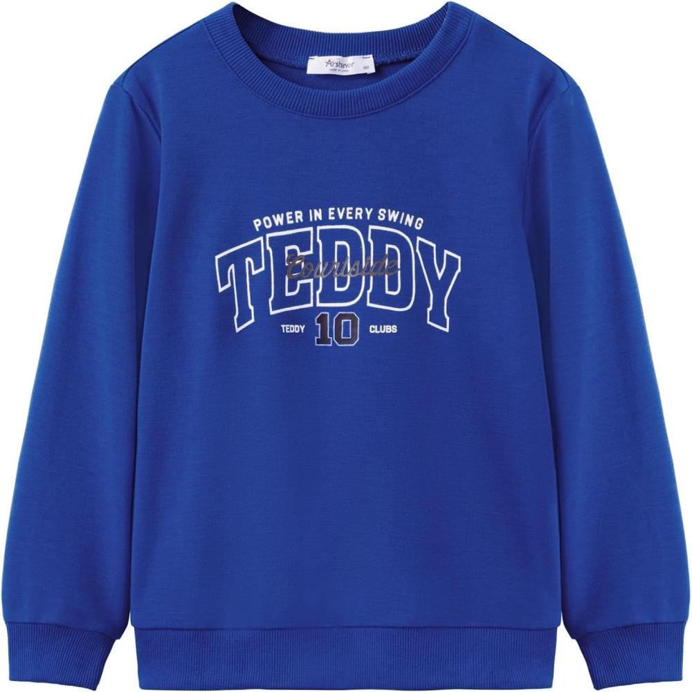 imageArshiner Toddler Boy Crewneck Sweatshirt Long Sleeve Pullover Graphic Shirts for Kid Fall Tops Tees 210 YearsNavy Blue Teddy Bear