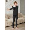 Arshienr Boys Thermal Underwear Set 2-Piece Base Layer Fleece Lined Long Johns Top Bottom Warm Set for Cold Weather(Black)