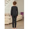 Arshienr Boys Thermal Underwear Set 2-Piece Base Layer Fleece Lined Long Johns Top Bottom Warm Set for Cold Weather(Black)