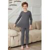 Arshienr Boys Thermal Underwear Set 2-Piece Base Layer Fleece Lined Long Johns Top Bottom Warm Set for Cold Weather(Dark Gray)