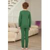 Arshienr Boys Thermal Underwear Set 2-Piece Base Layer Fleece Lined Long Johns Top Bottom Warm Set for Cold Weather(Green)