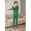 Arshienr Boys Thermal Underwear Set 2-Piece Base Layer Fleece Lined Long Johns Top Bottom Warm Set for Cold Weather(Green)