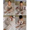 Arshienr Boys Thermal Underwear Set 2-Piece Base Layer Fleece Lined Long Johns Top Bottom Warm Set for Cold Weather(Oyster Gray)