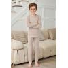 Arshienr Boys Thermal Underwear Set 2-Piece Base Layer Fleece Lined Long Johns Top Bottom Warm Set for Cold Weather(Oyster Gray)