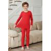 Arshienr Boys Thermal Underwear Set 2-Piece Base Layer Fleece Lined Long Johns Top Bottom Warm Set for Cold Weather(Red)
