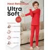 Arshienr Boys Thermal Underwear Set 2-Piece Base Layer Fleece Lined Long Johns Top Bottom Warm Set for Cold Weather(Red)