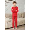 Arshienr Boys Thermal Underwear Set 2-Piece Base Layer Fleece Lined Long Johns Top Bottom Warm Set for Cold Weather(Red)