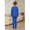Arshienr Boys Thermal Underwear Set 2-Piece Base Layer Fleece Lined Long Johns Top Bottom Warm Set for Cold Weather(Royal Blue)
