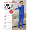 Arshienr Boys Thermal Underwear Set 2-Piece Base Layer Fleece Lined Long Johns Top Bottom Warm Set for Cold Weather(Royal Blue)