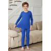 Arshienr Boys Thermal Underwear Set 2-Piece Base Layer Fleece Lined Long Johns Top Bottom Warm Set for Cold Weather(Royal Blue)
