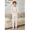 Arshienr Boys Thermal Underwear Set 2-Piece Base Layer Fleece Lined Long Johns Top Bottom Warm Set for Cold Weather(White)
