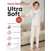 Arshienr Boys Thermal Underwear Set 2-Piece Base Layer Fleece Lined Long Johns Top Bottom Warm Set for Cold Weather(White)