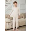 Arshienr Boys Thermal Underwear Set 2-Piece Base Layer Fleece Lined Long Johns Top Bottom Warm Set for Cold Weather(White)