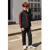Arshiner Boy’s Active Tracksuits Sets Full Zip Sports Jogging Suits Athletic Running 2 Piece Sweatsuits for 5-13 Years(Black / Red)