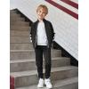 Arshiner Boy’s Active Tracksuits Sets Full Zip Sports Jogging Suits Athletic Running 2 Piece Sweatsuits for 5-13 Years(Black)