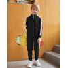 Arshiner Boy’s Active Tracksuits Sets Full Zip Sports Jogging Suits Athletic Running 2 Piece Sweatsuits for 5-13 Years(Black)