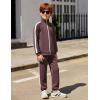 Arshiner Boy’s Active Tracksuits Sets Full Zip Sports Jogging Suits Athletic Running 2 Piece Sweatsuits for 5-13 Years(Chestnut Brown)