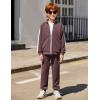 Arshiner Boy’s Active Tracksuits Sets Full Zip Sports Jogging Suits Athletic Running 2 Piece Sweatsuits for 5-13 Years(Chestnut Brown)