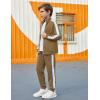 Arshiner Boy’s Active Tracksuits Sets Full Zip Sports Jogging Suits Athletic Running 2 Piece Sweatsuits for 5-13 Years(Khaki)
